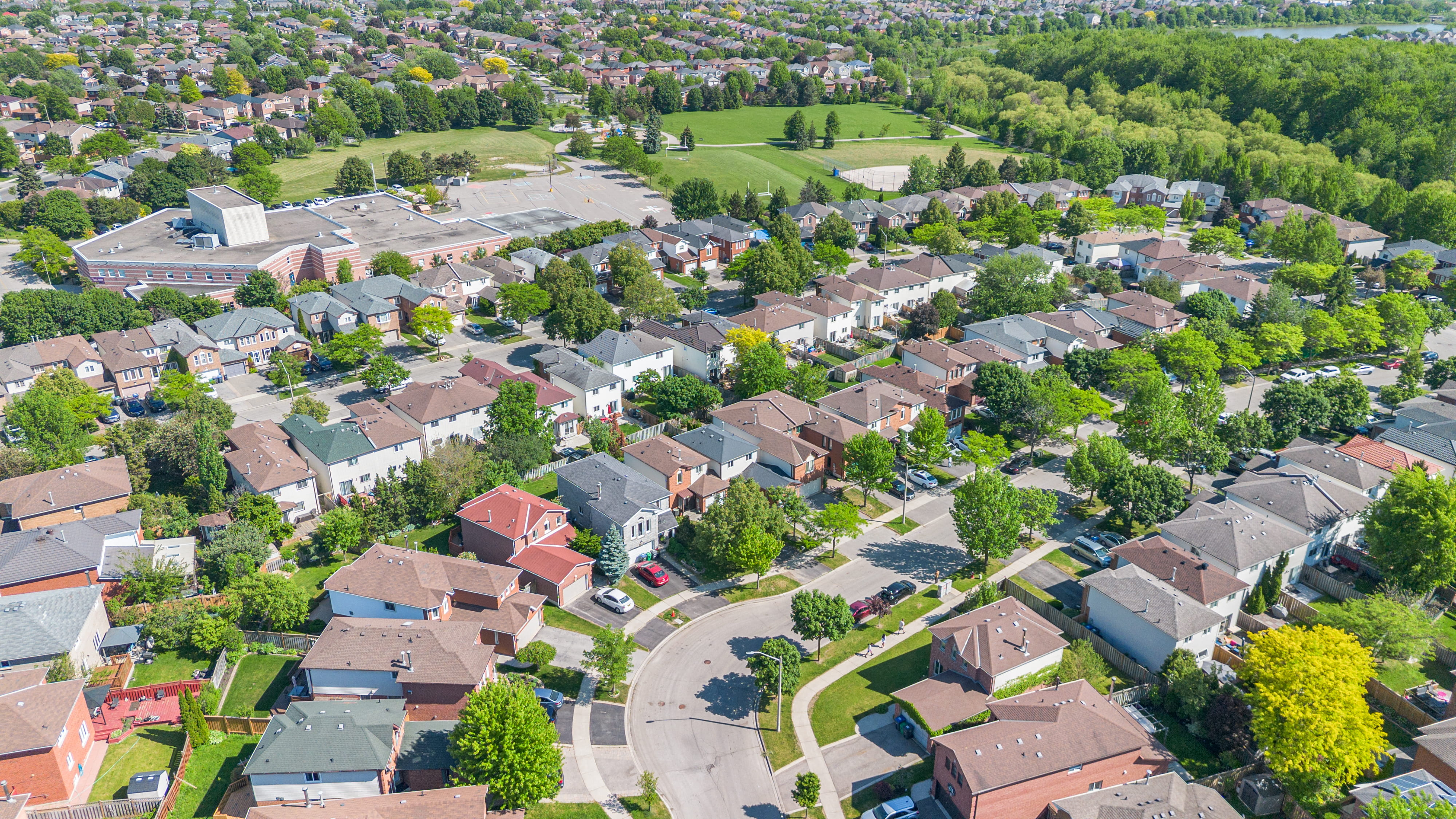 Elevated drone perspective of property